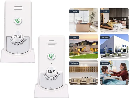 Vista 12 de Intercomunicadores inalámbricos para el hogar, timbre de conversación de 2 vías, intercomunicador de voz, Walkie Talkies de largo alcance de 1000