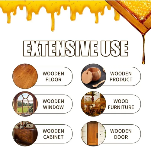 Vista 6 de Pulidor de cera de abejas para muebles, espray original de cera de abeja natural, limpiador de madera, esmalte de piso de madera para sala de estar