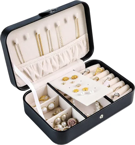 Kendal Travel Jewelry Box, Small Portable Jewelry Organizer Mini Jewelry Case for Women, Earing Organizer, Leather Portable Jewelry Storage Boxes
