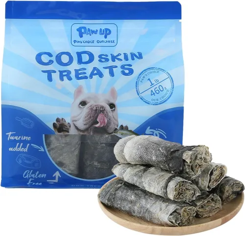 Vista 11 de PAWUP Trenzas de Piel de Bacalao, Golosinas para Perros, Palitos de Snacks Secos Naturales para Perros, Alto Omega-3 de Un Solo Ingrediente