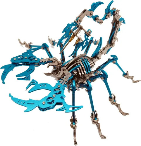 Coloridos rompecabezas de metal 3D para adultos Scorpion, kits de modelo de metal escorpión 3D para construir para adultos con herramienta, kits de