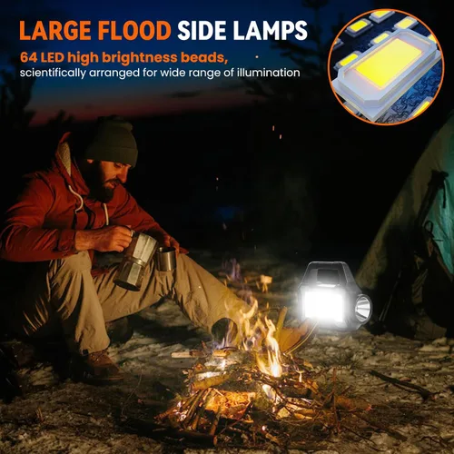 Vista 5 de linterna solar, linterna multifuncional solar, linterna LED, cargador de teléfono celular, carga USB, adecuada para el hogar, pesca, camping al aire