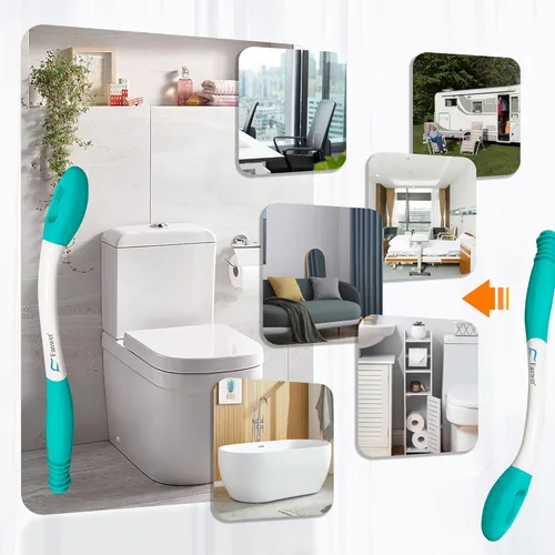 Vista 6 de Fanwer Ayudas de inodoro para limpiar la parte inferior, herramientas de limpiaparabrisas de 15.7 pulgadas de largo alcance, comodidad de glúteos