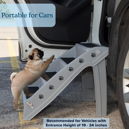 Vista 4 de Escaleras para perros - Escaleras para mascotas con diseño de 4 pasos para camas, sofás, autos - Escalones para mascotas para cachorros, gatitos
