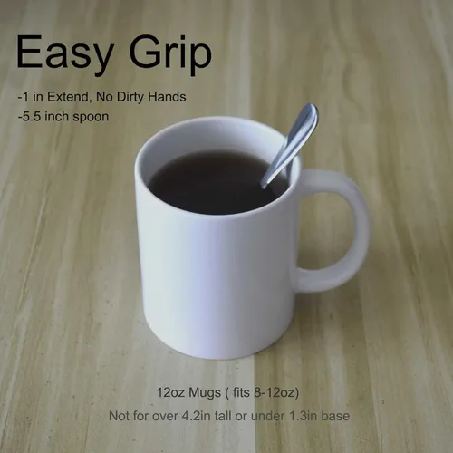 Vista 4 de DJ-WARE 6 cucharas de té pequeñas de 5.5 pulgadas, cucharaditas de mango corto para té dulce de 8 a 12 onzas y café con leche caliente, utensilios