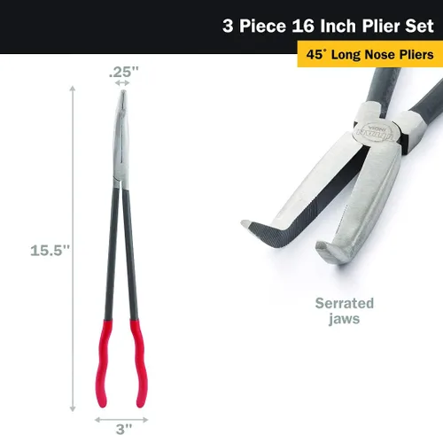 Vista 4 de Titan 60787 Juego de alicates de punta larga de 3 piezas de 16 pulgadas