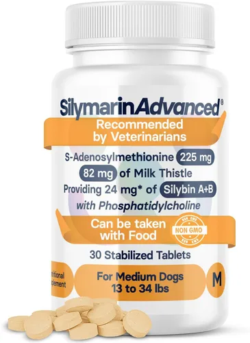 Vista 11 de Suplemento de salud hepática para perros pequeños, cardo mariano para perros, soporte hepático con S-adenosilmetionina (same) y silybina, 30 tabletas