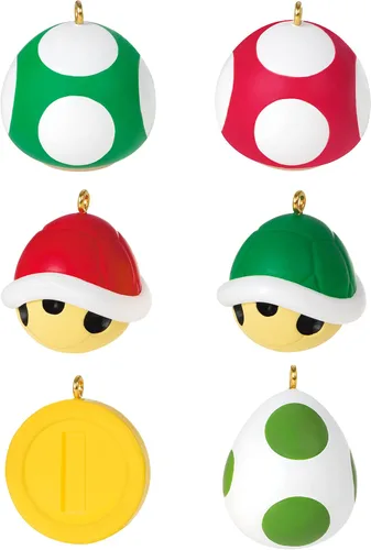 Vista 6 de Hallmark Keepsake Adorno de Navidad miniatura de 0.96 pulgadas 2023, Nintendo Super Mario Toad Mini, regalos para jugadores