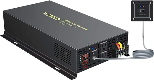 Vista 12 de WZRELB Inversor de onda sinusoidal pura de 7000W 24V, 24 voltios CC a CA 120V 240V inversor de potencia de fase dividida, 2* terminales de cable