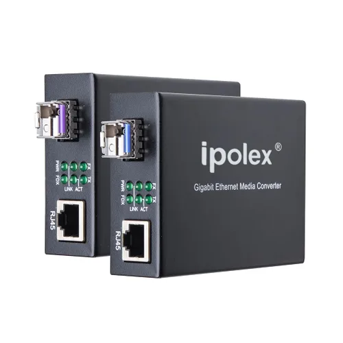 Vista 10 de ipolex Convertidor de medios Gigabit LC monomodo de fibra a Ethernet, con un módulo SFP EX, 1310 nm, SMF, hasta 40 KM, convertidor de medios