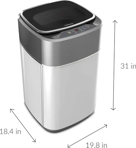 Vista 5 de Farberware Lavadora de ropa portátil profesional FCW10BSCWHA de 1.0 pies cúbicos con capacidad de carga de 7 libras, plata y cromo