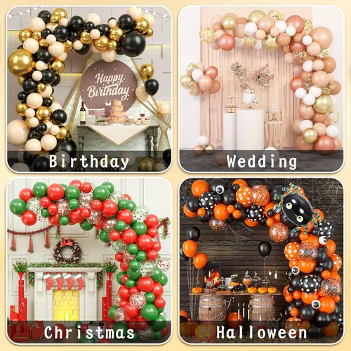 Vista 6 de Kit de arco de globos: soporte de arco de globos flexible de 8.2 pies y 6 pies con base y bomba manual, soporte de globo de medio arco reutilizable