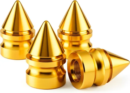 Vista 39 de 4 piezas de tapas coloridas para válvulas de neumático, tapas universales de aleación de aluminio estilo bala pulidas para válvulas de neumático