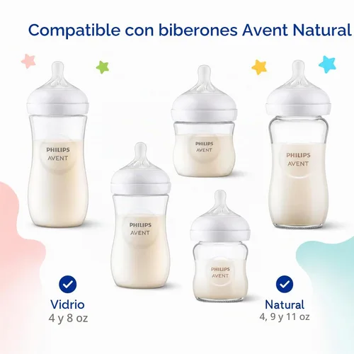 Vista 4 de CHUBBIEE Asas para biberones Philips Avent Natural, color blanco, paquete