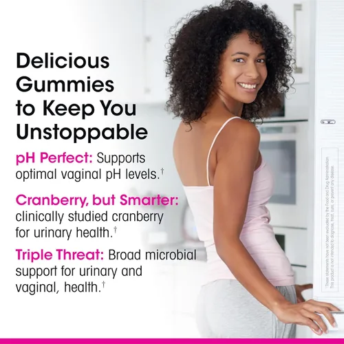 Vista 2 de vH essentials Gomitas probióticas con prebióticos y arándano, extracto concentrado para la salud del tracto urinario, apoya el equilibrio