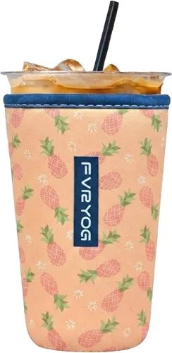 Vista 159 de Fundas de neopreno reutilizables aisladas para café helado, fundas para tazas de café helado, fundas para bebidas heladas y calientes Palta
