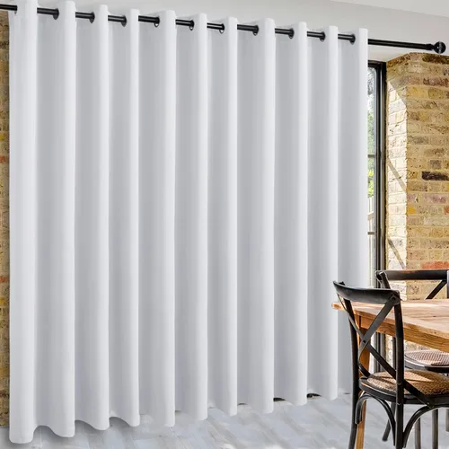 Vista 49 de DWCN Cortina divisora de habitación para total privacidad con bloqueo de luz - Cortinas térmicas para puerta de patio, sala de estar, división