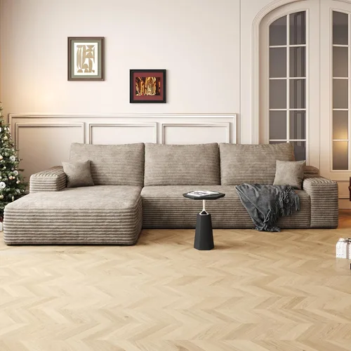 Vista 15 de AUGOP Sofá modular moderno de 96 pulgadas para sala de estar, sofá modular con sofás en forma de L, sofá tapizado sin hueso, sofá seccional con Negro