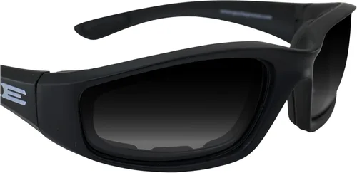 Vista 7 de Epoch Eyewear Gafas de sol fotocromáticas para motocicleta con oscurecimiento automático, montura negra acolchada de espuma con lente transparente a