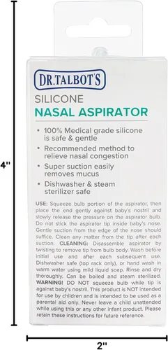 Vista 9 de Aspirador nasal Dr. Talbot's para bebés - silicona - con estuche de almacenamiento - Elefante azul
