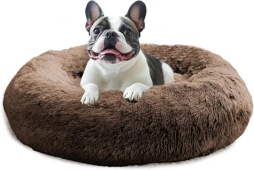 Vista 32 de JOLLYVOGUE Cama Calmante para Perros Pequeños - Cama para Perros Pequeños en Forma de Dona Lavable de 23 Pulgadas para Gatitos y Cachorros, Camas