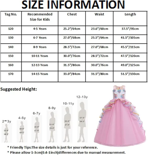 Vista 4 de IZKIZF Disfraz largo de tul de tul de princesa de unicornio arcoíris para niñas fiesta de cumpleaños carnaval