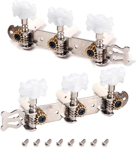 Alnicov Guitarra 3L 3R cabezas de máquina clavijas de afinación llaves afinadores para guitarra clásica con tornillos