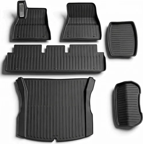 Vista 10 de Revestimientos de Carga para Todo Clima para Tesla Model 3 Alfombrillas de Maletero, Alfombrillas Protectoras de Bandeja de Maletero Delantero