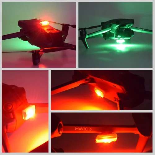 Vista 8 de HeiyRC Mini Drone Strobe Light - LED superbrillantes para DJI Air 3S/Neo/Avata 2/Mini 4K/3 Pro/4 Pro/2S/Mavic 3/Mavic 2/SE Drone Night Flight Anti