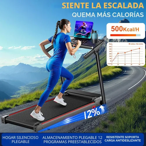 Vista 2 de Treadmills for Home 3.0HP Quiet Foldable Treadmill with Incline, Portable Walking Pad with Handle Bar, Walking Pad Treadmill for Running and Jogging