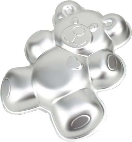 Vista 5 de Molde de aluminio para pastel de oso de 12.8 pulgadas, molde de aluminio 3D para hornear pasteles para cumpleaños, aniversario, fiesta, Navidad