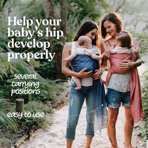 Vista 3 de Portabebés de lujo con anillo Nalakai, cabestrillo de bebé de mezcla de lino suave, envoltura para bebé, lleve a su pequeño cerca de su corazón