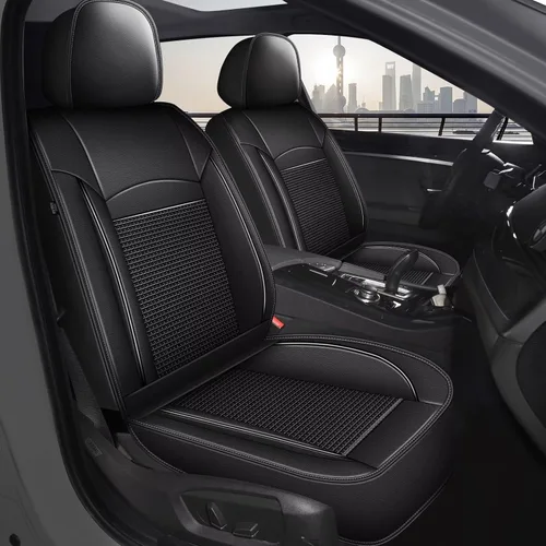 Vista 11 de 2 Fundas de Asiento Delantero Compatibles con Subaru Impreza 2012-2023 2024 2025: Fundas de Asiento de Coche de Cuero Impermeables de Seda de Hielo