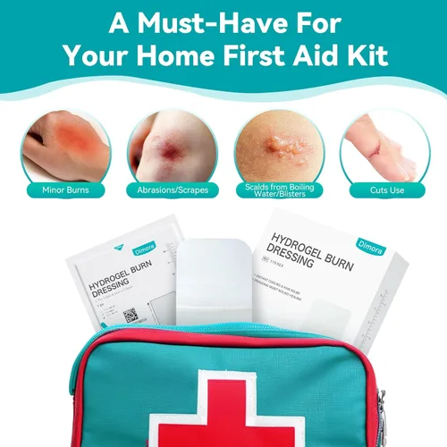 Vista 5 de Dimora Apósito de Hidrogel para Heridas de 1.7" x 3" - Almohadillas para Quemaduras Vendaje Estéril Calmante, Tratamiento Protector Refrescante