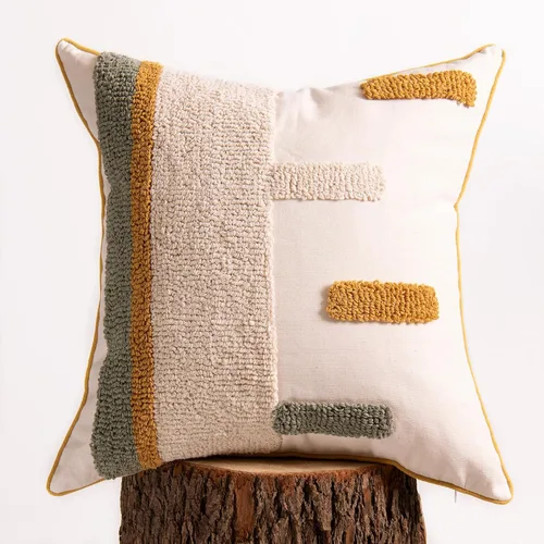 Vista 18 de lifein Fundas de almohada de 18 x 18 pulgadas, fundas de almohada copetudas de jacquard bohemio, fundas de almohada decorativas para casa de campo