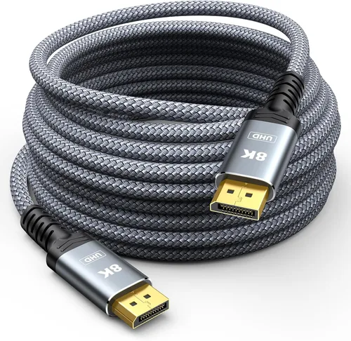 Vista 9 de Capshi - Cable DisplayPort 8K 4K 1.4, cable DP de 3.3 pies (Certificado VESA, 8K@60Hz, 4K@144Hz, 2K@240Hz/165Hz), cable de puerto de visualización