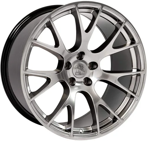 Vista 3 de 20X9 ruedas para Dodge, Chrysler - Challenger, Charger con llantas estilo Hellcat color hiper negro, Hollander 2528 - JUEGO