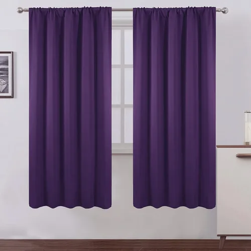 Vista 25 de LEMOMO Cortinas opacas grises, 52 x 84 pulgadas, juego de 2 paneles de cortinas opacas con aislamiento térmico para oscurecer la habitación