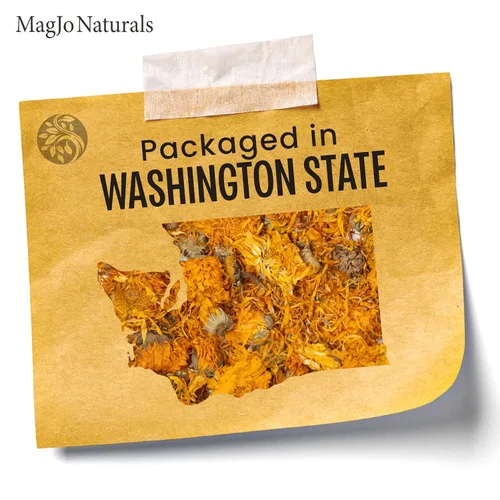 Vista 9 de MagJo Naturals, Flores de Caléndula (Bolsa de 1 Libra) Flores secas enteras de caléndula y pétalos, Caléndula officinalis, té de hojas sueltas