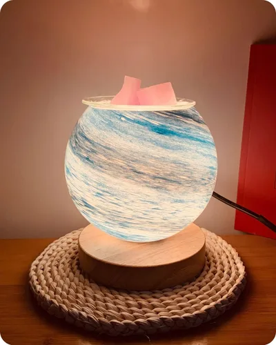 Vista 8 de Calentador de cera de vela regulable para cera perfumada para dormitorio, lámpara de luna, luz de cristal, aroma de cera para decoración del hogar