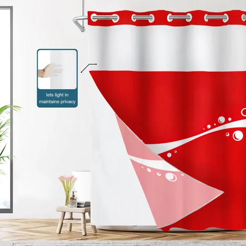 Vista 43 de Shrahala Father and Child Embracing No Hooks Shower Curtain with Snap in Liner Set, Tender Moment Captured Bathroom Décor Polyester Fiber Waterproof