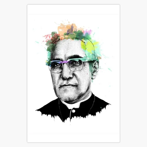 Imán Oscar Romero Retrato Arte Imán Vinilo Calcomanía 5"