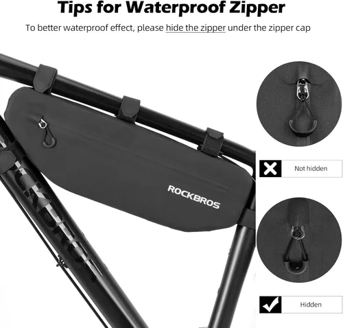 Vista 7 de ROCKBROS Bolsa de Marco de Bicicleta Impermeable Bolsa Triangular de Bicicleta Bolsa Bajo el Tubo Superior Bolsa de Esquina Bolsa de Almacenamiento