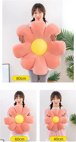 Vista 2 de ANYEI Cojín de suelo con forma de flor para oficina, para tatami, automóvil y sentarse (verde, 23.62 pulgadas).