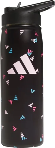 adidas Stainless Steel Metal Water Bottle 20 oz (600 mL) Straw Lid