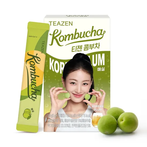 Vista 28 de TEAZEN Té de melocotón kombucha, mezcla de bebida hidratante, sin azúcar, probióticos vivos y prebióticos, 10 palitos, 1.76 onzas
