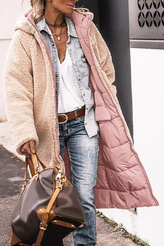 Vista 29 de PRETTYGARDEN Ropa de moda de invierno 2025 para mujer, abrigos largos de forro polar de lana de oveja de gran