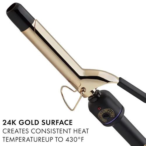 Vista 3 de HOT TOOLS Pro Artist - Rizador de oro de 24 quilates (modelo 2018) Rizos definidos de larga duración (1 pulgada)