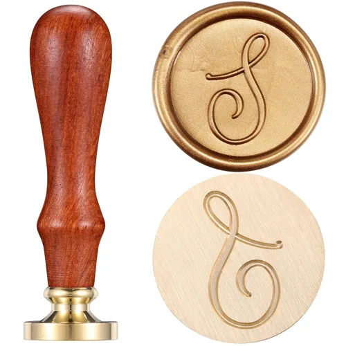 Yoption - Sello de cera con diseño de letra del alfabeto y cabeza de latón retro, sello clásico