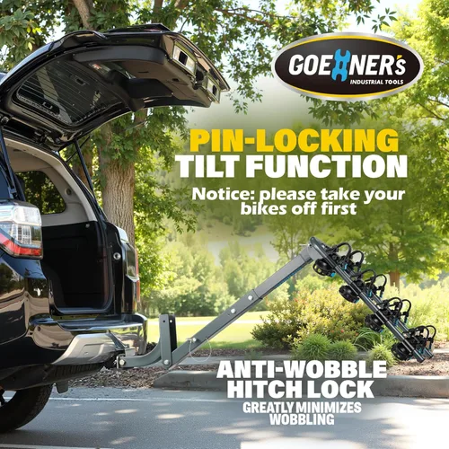 Vista 7 de Soporte para bicicleta con enganche 2.0 – Bloqueo doble resistente, carga máxima de 240 libras Portabicicletas colgante para automóvil, SUV